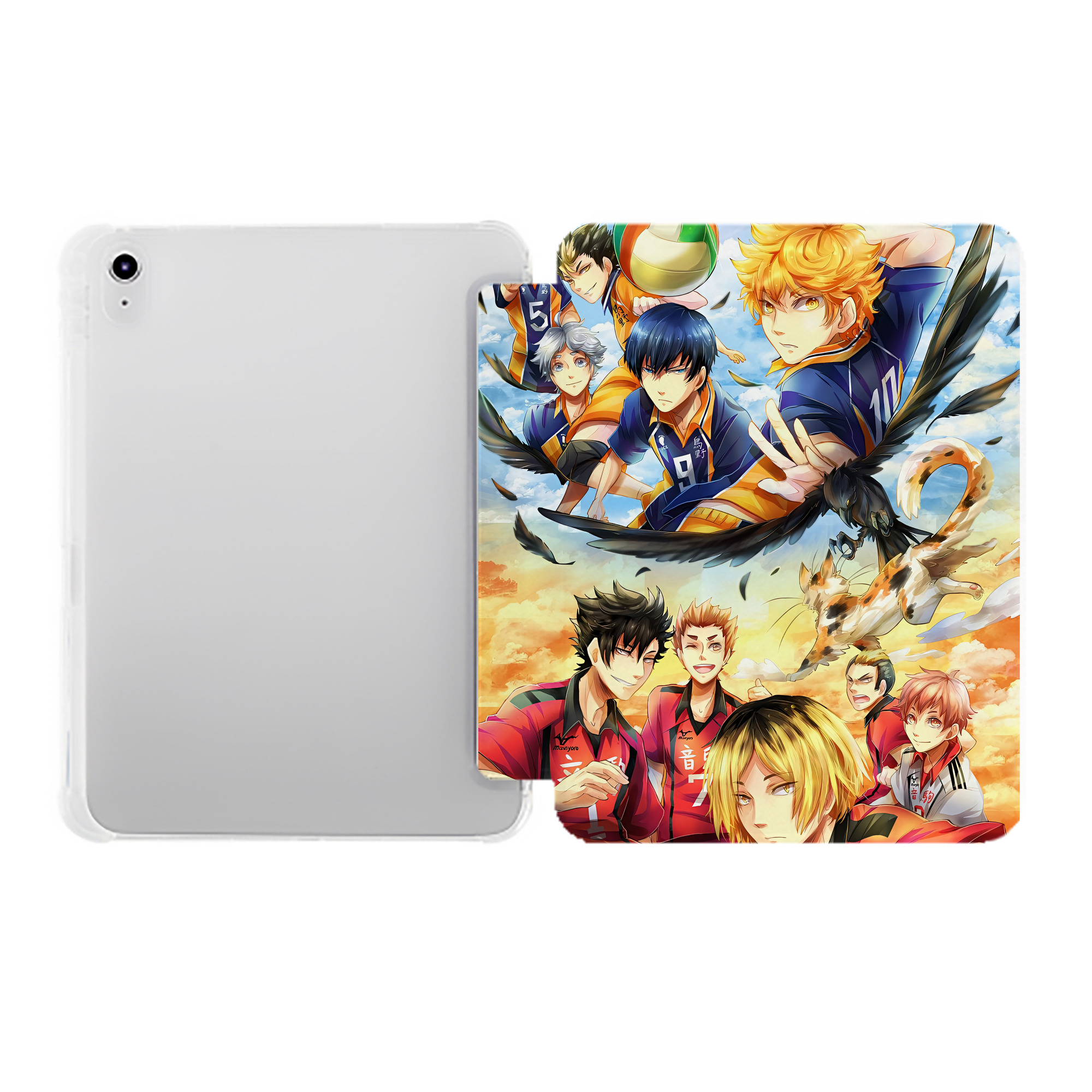 （画像用） ハイキュー!! Haikyu!! IPad ケース ペン収納付き 三つ折りスタンド PUレザー×シリコン 対応機種9.5/10.5/10.9インチ